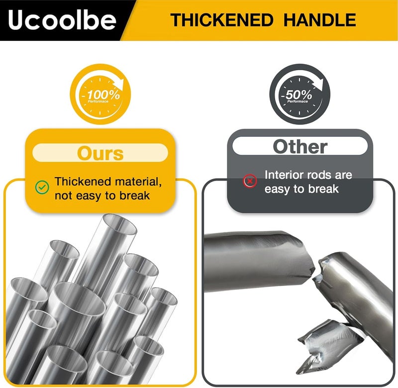 Ucoolbe Spin Mop Replacement Handle for O-Cedar, 4-Section 30" to 58" Mop Stick Compatible with O-Cedar Spin Mop & Bucket System，EasyWring Mop Handle for Floor Cleaning, Mop Head & Base not Include - Image 4